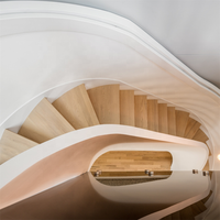DAIYA chine escalier complet avec escalier en spirale incurvé en bois de chêne