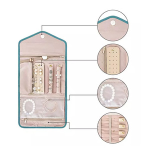Wholesale <strong>Jewellery</strong> Roll <strong>Organiser</strong> Folding Portable <strong>Travel</strong> Jewelry Box Ring Necklaces Bracelets Earrings Jewelry Storage Bag - Product Image 6