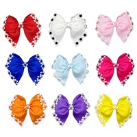 Pince à cheveux artisanale pour enfants, style bohème, ornée de dentelle, en polyester, avec mini nœud en queue d'hirondelle, accessoire de coiffure