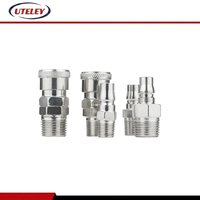 Konektor Pneumatik Saluran Udara Berlapis Krom Besi Tipe C SM+PM20, Konektor Pneumatik Pengunci Otomatis Quick-plug