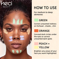 Palette de correcteur de teint en forme de beignet 3 couleurs, imperméable, longue durée, correcteur de couleur pour les cernes, crème 3 en 1