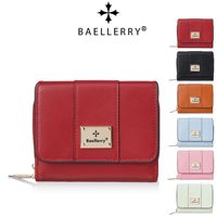 Dompet Koin Wanita Baellerry Berkualitas Tinggi Desain Baru Lipat Tiga dengan Banyak Slot Kartu Dompet Pendek