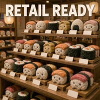 Peluches personnalisées Sushi OEM ODM Panda Rouleau de Sushi Poupée en peluche en forme de poussée de bambou Vente en gros