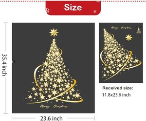 <span class=keywords><strong>Autocollants</strong></span> personnalisés <span class=keywords><strong>pour</strong></span> fenêtre de sapin de Noël <span class=keywords><strong>pour</strong></span> le verre, <span class=keywords><strong>autocollants</strong></span> statiques <span class=keywords><strong>pour</strong></span> fenêtres de Noël dorées extra larges - Product Image 3