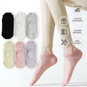 Calcetines de Tobillo Deportivos Casuales de Algodón <span class=keywords><strong>JINGOU</strong></span> 2026, Antideslizantes, Absorbentes de Sudor, de Silicona, para Verano, Fitness, Baile, Pilates - Product Image 3