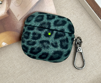 Dompet Mini Clutch Desainer Mewah untuk Wanita Motif Leopard untuk Airpods Earphone Penutup Kancing Ukuran Kecil Tempat Headphone
