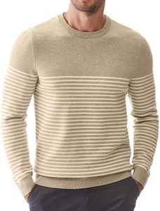 <span class=keywords><strong>Maglione</strong></span> da <span class=keywords><strong>uomo</strong></span> Casual <span class=keywords><strong>Slim</strong></span> <span class=keywords><strong>Fit</strong></span> a girocollo a righe lavorato a maglia a maniche lunghe top con Logo caldo con scritta autunnale - Product Image 2