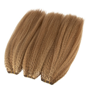 Extensions Naturelles Premium Décontractées en Brun Blond avec Texture Kinky Straight et Cheveux 100% Vierges Bruts d'un Seul Donneur - Product Image 2