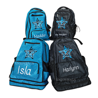Sac à dos bleu royal avec logo et personnalisation du nom pour le club de cheerleading et les sacs de studio de danse Sac à dos de danse bleu pour filles