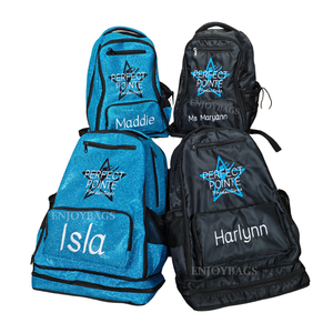 皇家蓝色啦啦队背包，带标志和名称定制啦啦队俱乐部和舞蹈工作室包女孩蓝色舞蹈背包 - Product Image 3