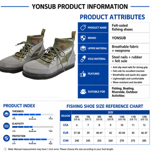<span class=keywords><strong>Scarpe</strong></span> da Pesca YONSUB Antiscivolo con Suola in Feltro e Borchie in Acciaio, Stivali Impermeabili in Neoprene Premium per <span class=keywords><strong>Uomo</strong></span>, Pesca in <span class=keywords><strong>Mare</strong></span> e Roccia - Product Image 4