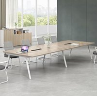 Table de conférence HYZ-201X, ensemble de chaises de bureau longues, design simple, moderne et minimaliste, prise rectangulaire, 10 personnes
