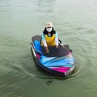 Bateau de karting électrique à double moteur Bateau de course à réaction en fibre de verre 30kw aqua kart électrique
