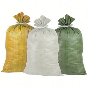Customizable Plastic <b>Packing</b> Sack 25KG 50KG Reusable PP Woven Moving Bag UV Resistant Empty Green Woven Sandbags for Floods - Product Image 3
