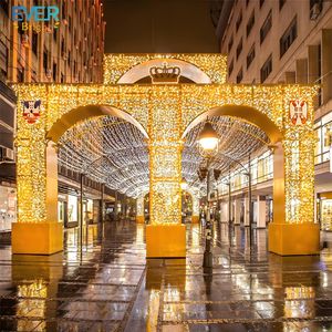 Décoration de Noël personnalisée en plein air, éclairée, grand château géant en 3D, motif lumineux, affichage pour centre commercial - Product Image 1