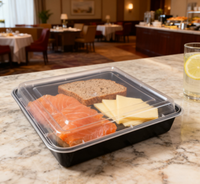 Contenants de préparation des repas carrés transparents de 32 oz avec couvercles, en plastique extra épais, stockage alimentaire jetable, boîte à lunch à emporter, empilable