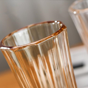 Verre à vin haut de gamme <span class=keywords><strong>en</strong></span> <span class=keywords><strong>cristal</strong></span> fait à la main et pour flûtes à <span class=keywords><strong>champagne</strong></span> Tasses <span class=keywords><strong>en</strong></span> verre côtelé à l'ancienne <span class=keywords><strong>en</strong></span> ambre - Product Image 5