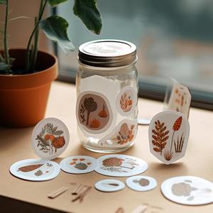 Custom logo transparent PVC vinyl self-adhesive disposable waterproof round paper label packaging - Product Image 5