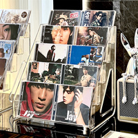 Étagère à CD en acrylique, boîte de rangement pour disques vinyles, support d'affichage pour CD, cassettes et albums