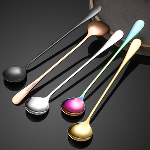 ช้อนสแตนเลสรูปหัวใจ 1010 ช้อนน้ำแข็ง ที่คนค็อกเทลแบบใช้ซ้ำได้ สีพื้น ด้ามยาว - Product Image 3