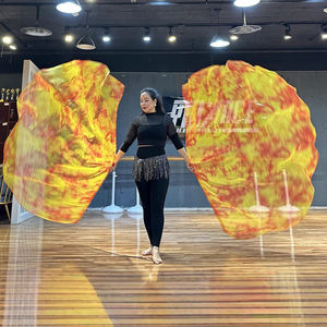 女子表演穿半圆旗长面纱竹扇折叠肚皮舞扇子过节活动庆典 - Product Image 5