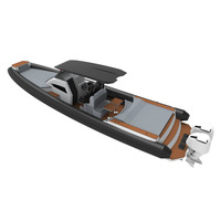 Yacht de Luxe Certifié CE 12m 34ft 40ft avec Cabine, Bateaux Semi-Rigides Gonflables en Aluminium Soudé avec Tube Hypalon Orca