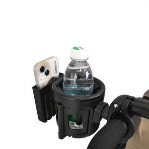 Support de tasse pliable ZX-250 et support de téléphone 3-en-1 avec pince ou sangle de fixation pour poussette ou vélo, installation facile - Product Image 4