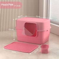 Bac à litière pour chat Boxi extra-large entièrement fermé, design anti-éclaboussures, plateau amovible, grande taille, semi-fermé, double mode