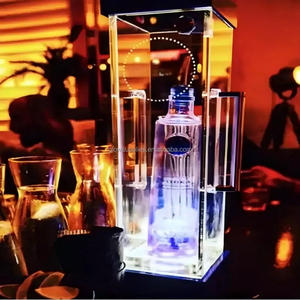Custom Logo Verlicht Led Afsluitbare Fleskooi Verlichte Flessen Kooien Vergrendeling Doos Tafel Vip Glorifier Dienblad Presentator - Product Image 1
