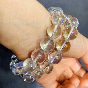 Bracelet en cristal naturel en gros, perles d'aura arc-en-ciel, quartz clair pour la fabrication de bijoux - Product Image 4