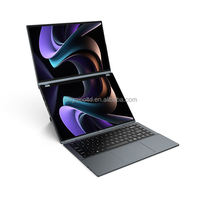 Nouvel ordinateur portable Ultrabook en aluminium à double écran de 14 pouces avec reconnaissance faciale, Intel I5 12450H, Windows 11 Pro, Quad Core, 32 Go de RAM