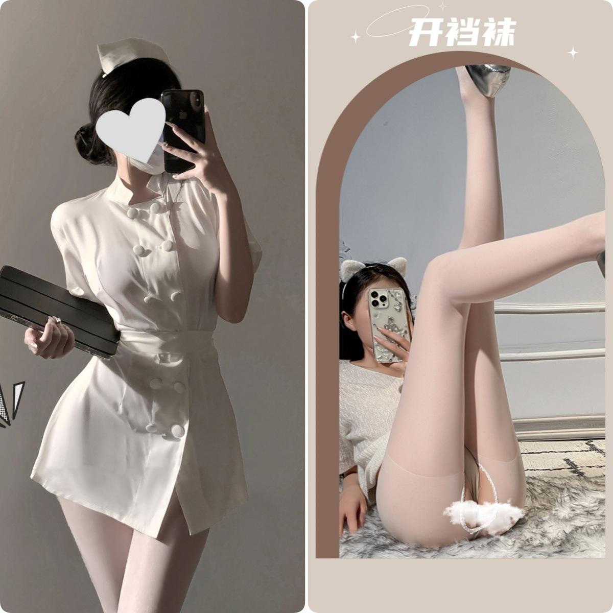 White + Open Stockings