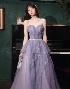 Элегантное длинное платье для выпускного вечера, длинное атласное кружевное платье с расшитой блестками талией, вечернее платье с натуральным поясом - Product Image 5