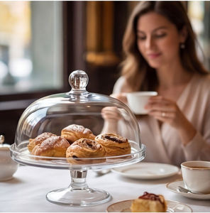 Couvercle anti-poussière en verre transparent, pour acheter du pain et des fruits, pâtisserie à la maison - Product Image 2