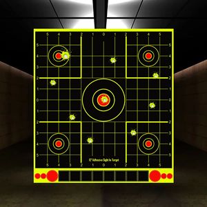 Pegatinas de objetivo de tiro de 12x13.2 pulgadas, de 5 puntos de impacto, con rejilla precisa, autoadhesivas, de alta visibilidad, accesorio de entrenamiento de tiro, ¡gran oferta! - Product Image 3