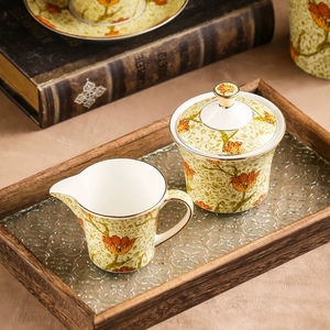Juego de Café de Cerámica de Lujo Golden Autumn Yellow Tulip, 15 Piezas, Tazas Elegantes de Porcelana, Azucarera, Jarra para Crema, para el Té de la Tarde en Casa - Product Image 6