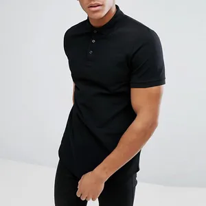 Gold China Supplier Custom Blank Black Cotton Mens Slim Fit Polo T Shirt