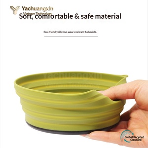 Portable Outdoor Cookware <b>Set</b> 2-Piece Green PP Bowls with Fork for Camping Cooking All Seasons - Product Image 2