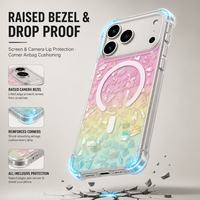 Coque de téléphone en résine époxy avec coquille naturelle intégrale pour iPhone 18DUO 17Pro Max, protection complète, antichoc magnétique