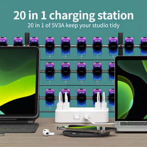 180W 20 พอร์ตสถานีชาร์จ USB ฮับ USB ที่ชาร์จติดผนังอะแดปเตอร์แปลงไฟสำหรับไอโฟน สตีมเด็ค แมคบุคโปร/แอร์ ไอแพดโปร - Product Image 5