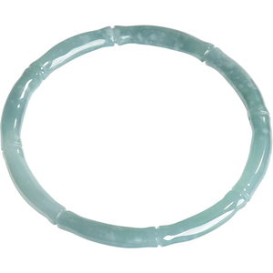 Pulsera de jadeíta natural auténtica de grado A, color azul agua, con diseño de tiras de bambú, de valor ascendente, pulsera de jade de grado hielo para mujer - Product Image 5