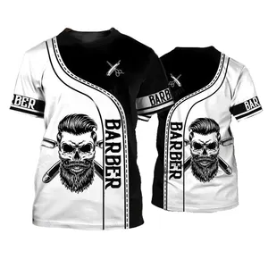 Barbearia Hair Salon Barba Grooming Kit Hipster Men T-Shirt Barbeiro Personalizado Designs Cabeleireiro T-Shirt Uniforme