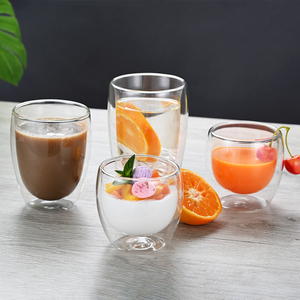 Logotipo personalizado 80ml 150ml 250ml 350ml 450mL taza de vidrio de capuchino de doble pared - Product Image 1