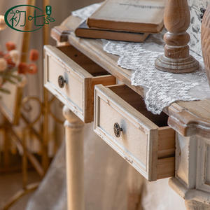American Country Style Console <b>Table</b> Solid Wood Distressed Finish Entryway <b>Dressing</b> <b>Table</b> Retro Design - Product Image 3