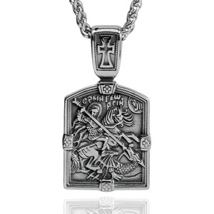 yunnique Stainless Steel Knight Pendant <b>Cross</b> Shape Men's Fashion Necklace Gift Jewelry - Product Image 1