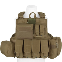 Gilet tactique avec bretelles rembourrées, système Molle, porte-plaques, polyester imperméable, fabriqué en Chine