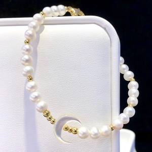 Mancuernillas y Clips de Corbata de Oro de 14K con Inyección de Perlas de Agua Dulce Versátiles de 4-5 mm con Elegante Tentación de Lujo - Product Image 3