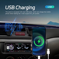 Reproductor MP3 para Auto Podofo, 1 Din, con Carga USB, FM, BT, AUX-IN, Retroiluminación a Color + Soporte para Teléfono, OEM