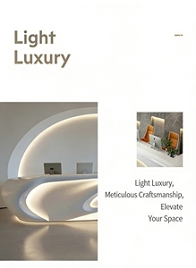 Comptoir <span class=keywords><strong>de</strong></span> réception <span class=keywords><strong>de</strong></span> luxe <span class=keywords><strong>de</strong></span> forme spéciale - Construction en fibre <span class=keywords><strong>de</strong></span> verre haut <span class=keywords><strong>de</strong></span> gamme, couleurs <span class=keywords><strong>de</strong></span> peinture personnalisées, idéal pour les salons <span class=keywords><strong>de</strong></span> beauté et les hôtels - Product Image 4