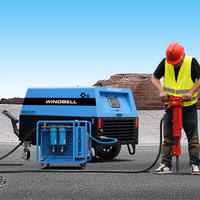 Compresseur d'air portable à vis, alimenté au diesel, 23 kW, directement de l'usine, pour marteau perforateur